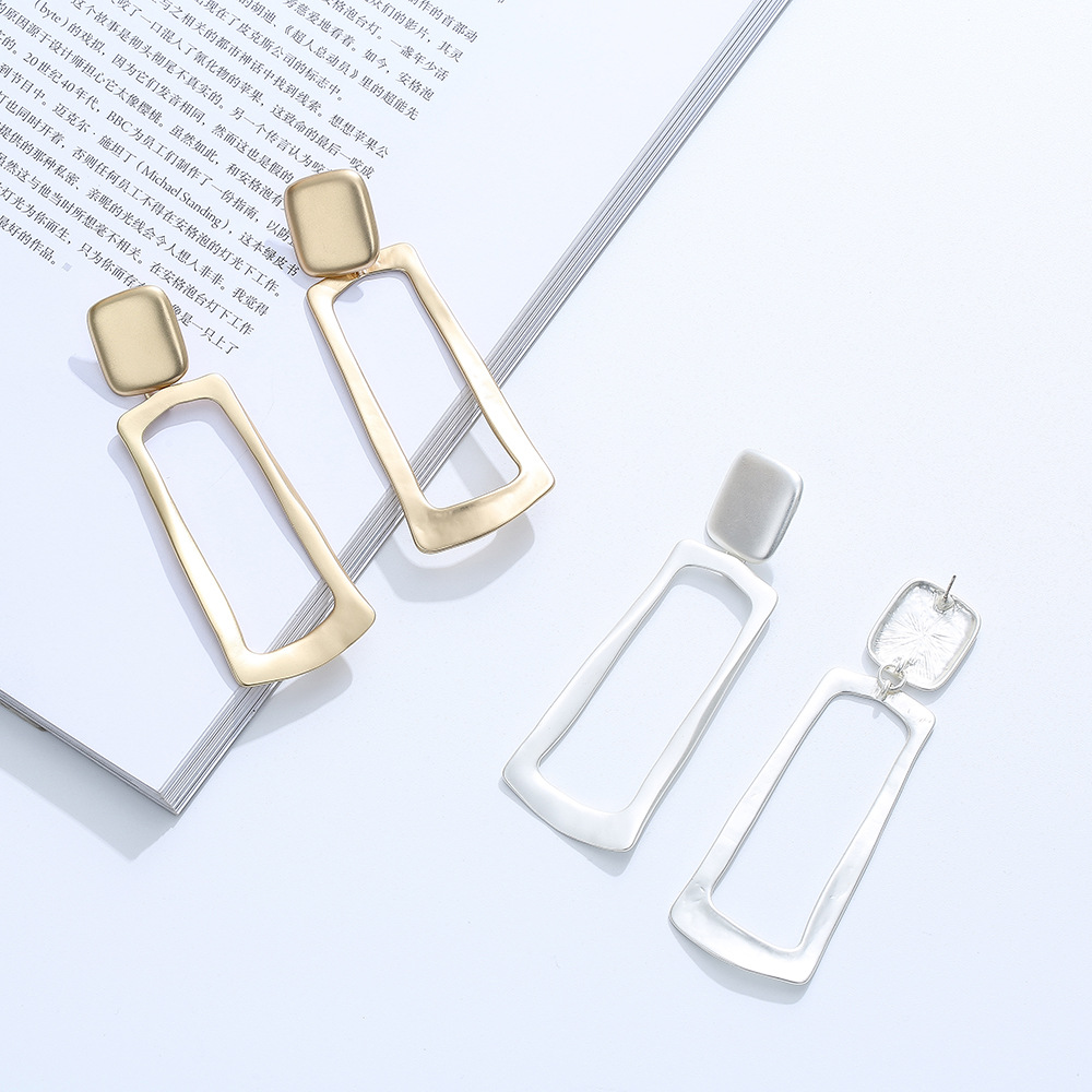 Tong Ling exaggerated atmosphere earrings personality geometric versatile long earpiece manufacturers direct sales