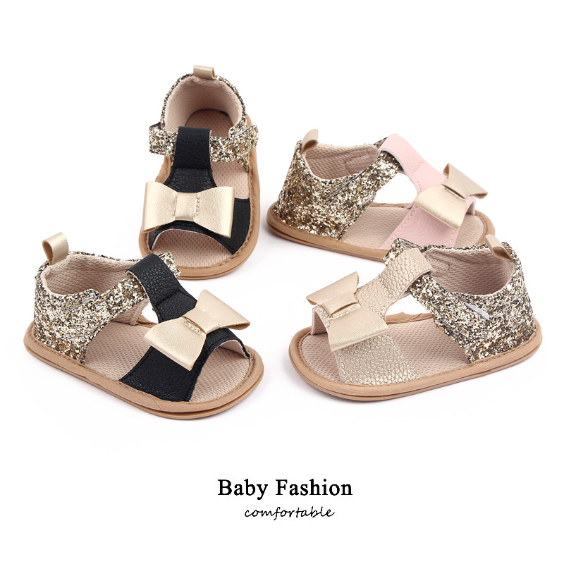 Spring and summer butterfly Sequin baby sandals baby walking shoes