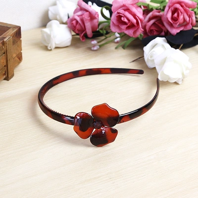 HMOW FLOOWER SHAPE HEADBAND IN BLACK Acetate Headband Tortoiseshell Headband thumbnail