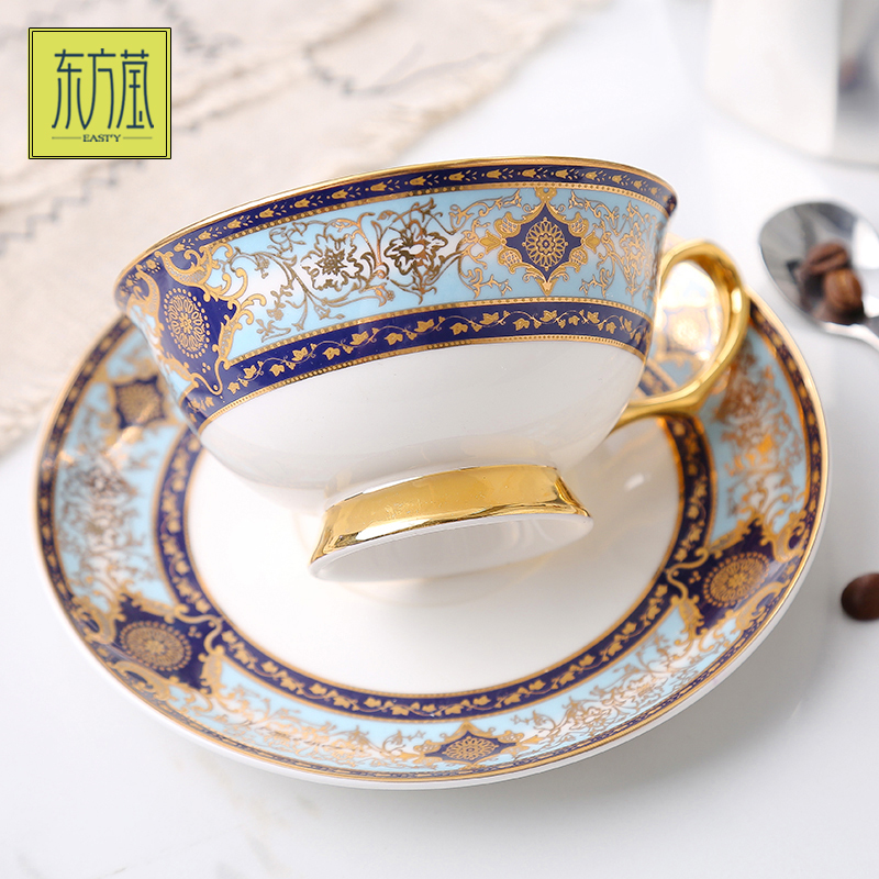 Porcelain cup European bone China coffee cup and saucer set English high-grade exquisite porcelain flower tea cup small luxury afternoon tea red tea cup gift box Specification drawing