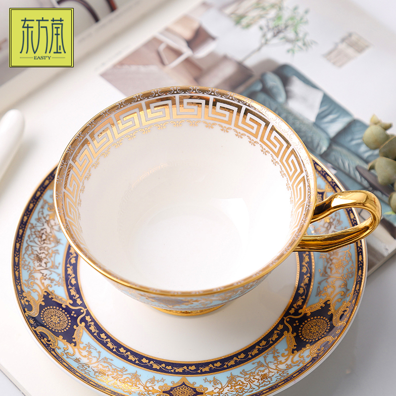 Porcelain cup European bone China coffee cup and saucer set English high-grade exquisite porcelain flower tea cup small luxury afternoon tea red tea cup gift box Application Scenario