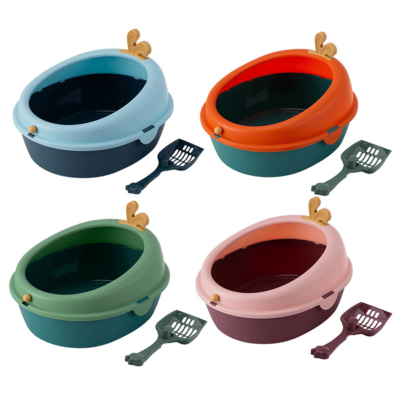 New pet cat litter box, egg-shaped, rabbit ears, antler ears, cat ears, semi-enclosed cat toilet, high-sided, big and small cat universal cat pet supplies Item Picture