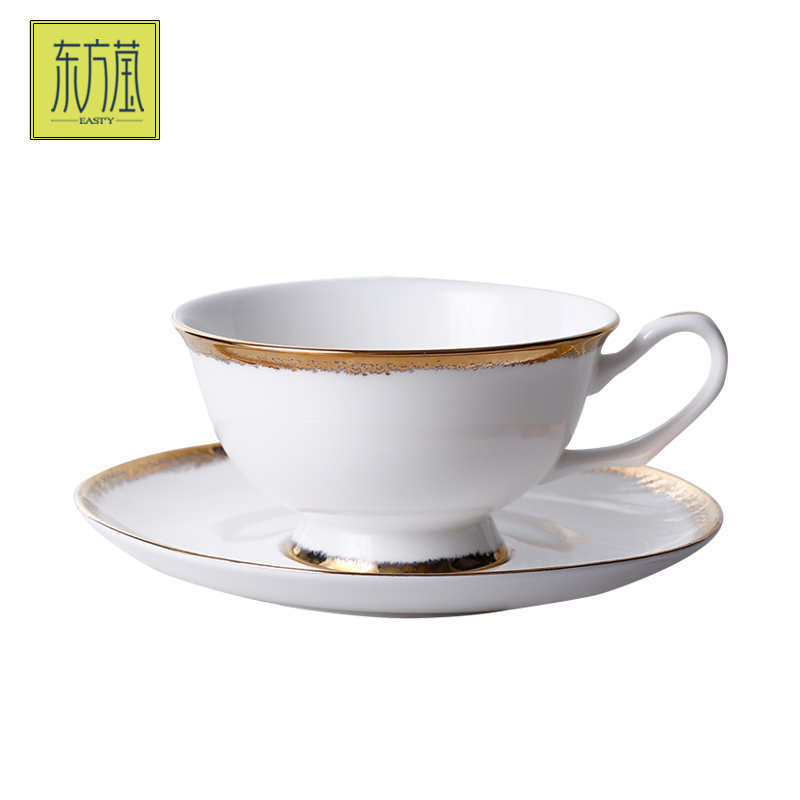 Porcelain cup gold light luxury European simple bone China coffee cup and saucer high-grade exquisite household afternoon tea set cup gift box Item Picture