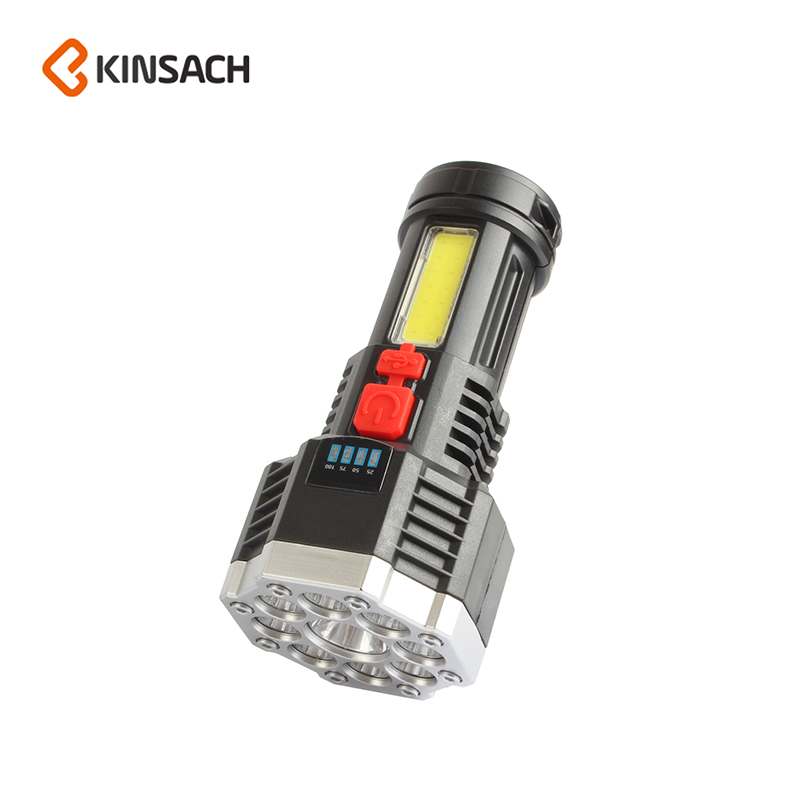 热门新款强光手握式手电筒家用多功能充电式九核XP灯芯手电筒