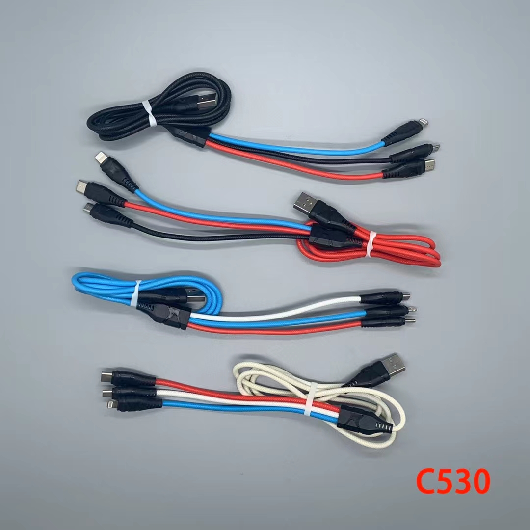 The 2A 80-wire one-to-three mobile phone charging cable is suitable for various mobile phone models such as Apple, TPC, Android and Huawei pic 1