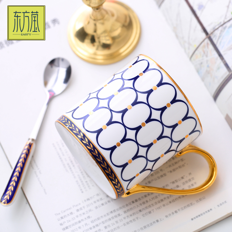 Creative European British bone China mug water cup INS Nordic afternoon tea cup bone China coffee cup gift box Specification drawing