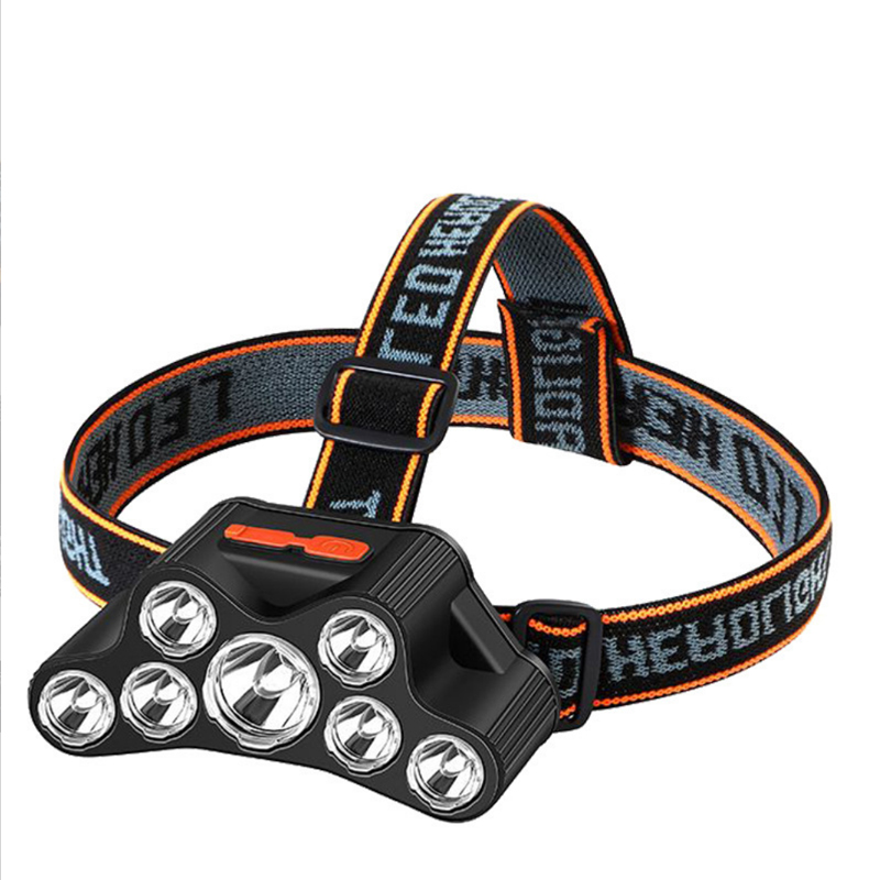 F-T26 headlight 7LDE plástico USB recargable headlight de alta potencia fuerte cabeza rapada tipo de lámpara de minería Specification image