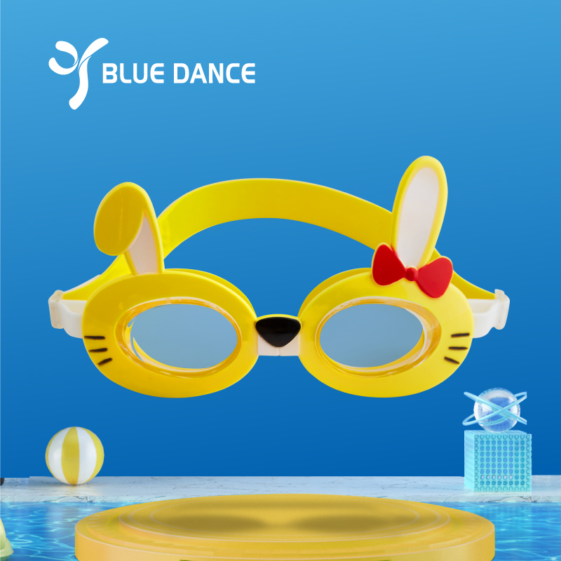 Blue Dance cute cartoon waterproof and fog-proof goggles Silicone goggles for children full figure