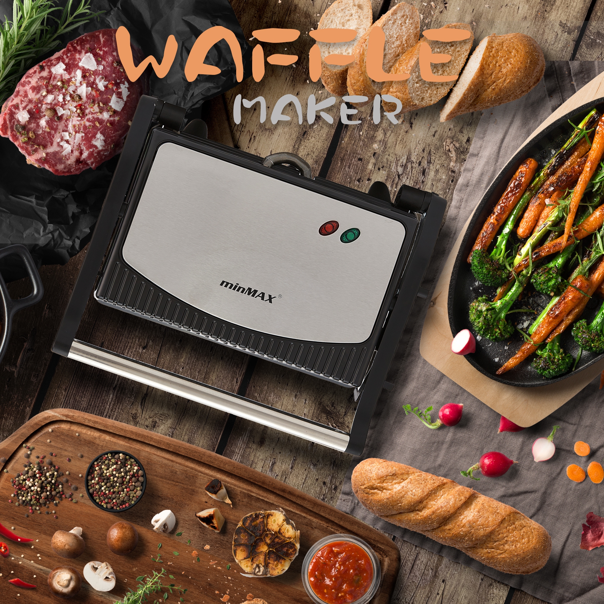 minMAX现货双面烤锅820家用无烟烤肉机 多功能电烧烤炉煎牛排外贸专供详情3