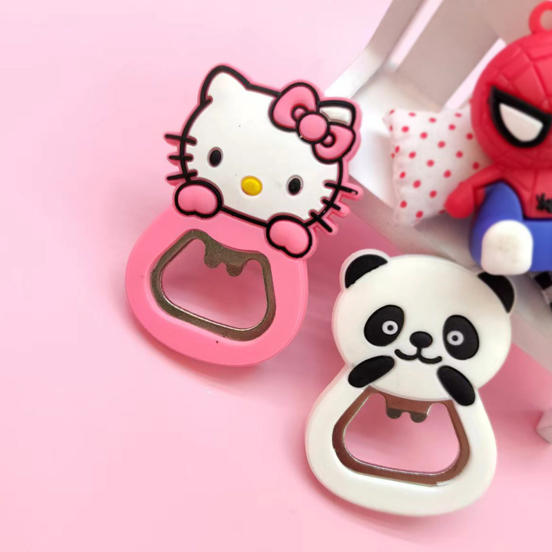 Factory Direct Sales Mini Cute Multi-Functional Cartoon Beer Opener Creative Refrigerator Sticker Silicone Bottle Opener