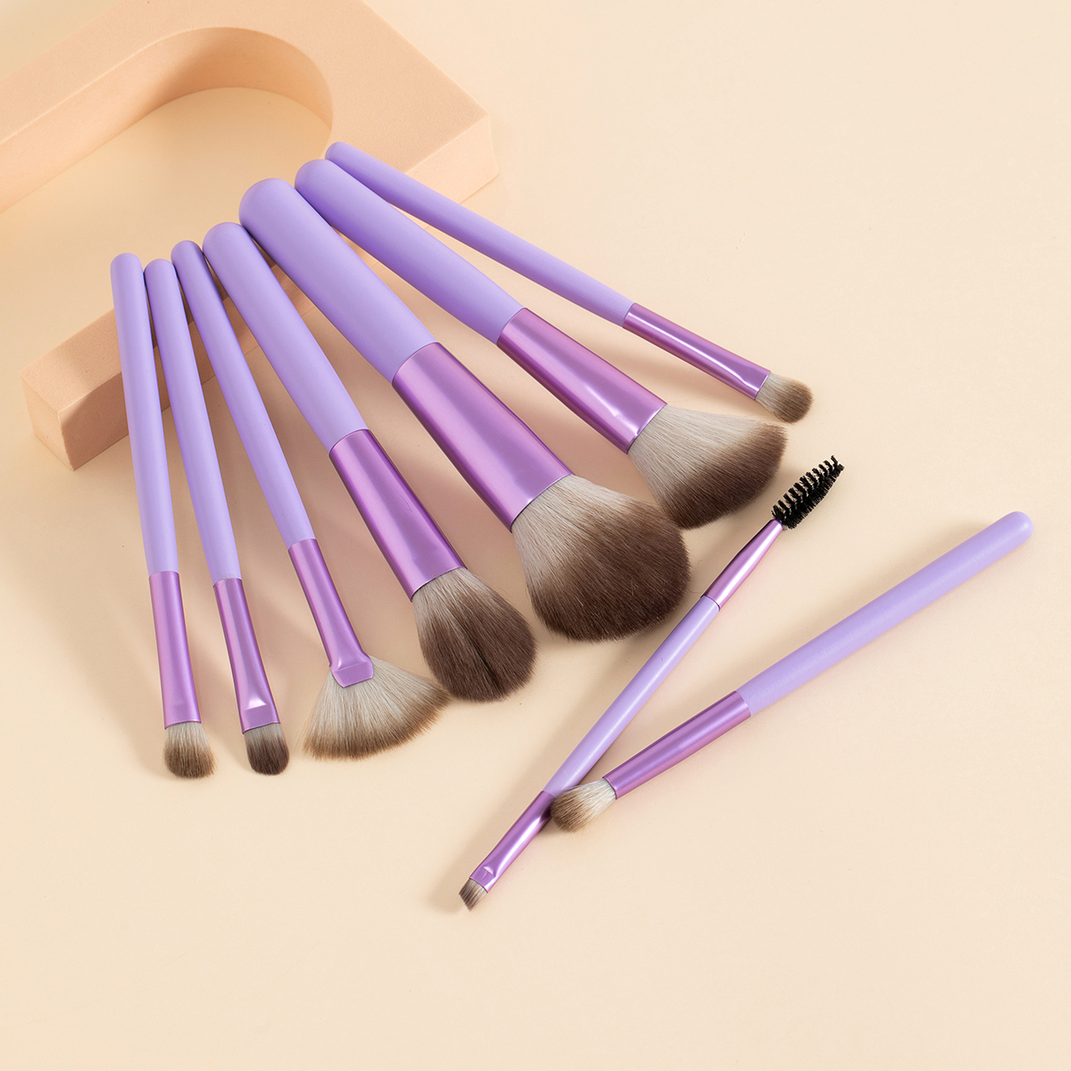 9 simple makeup set brushes in four colors, practical for beginners, easy to carry, soft bristles pic 2