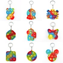 Color Bubble music key chain rodent control pioneer pendant silicone press fingertip toy