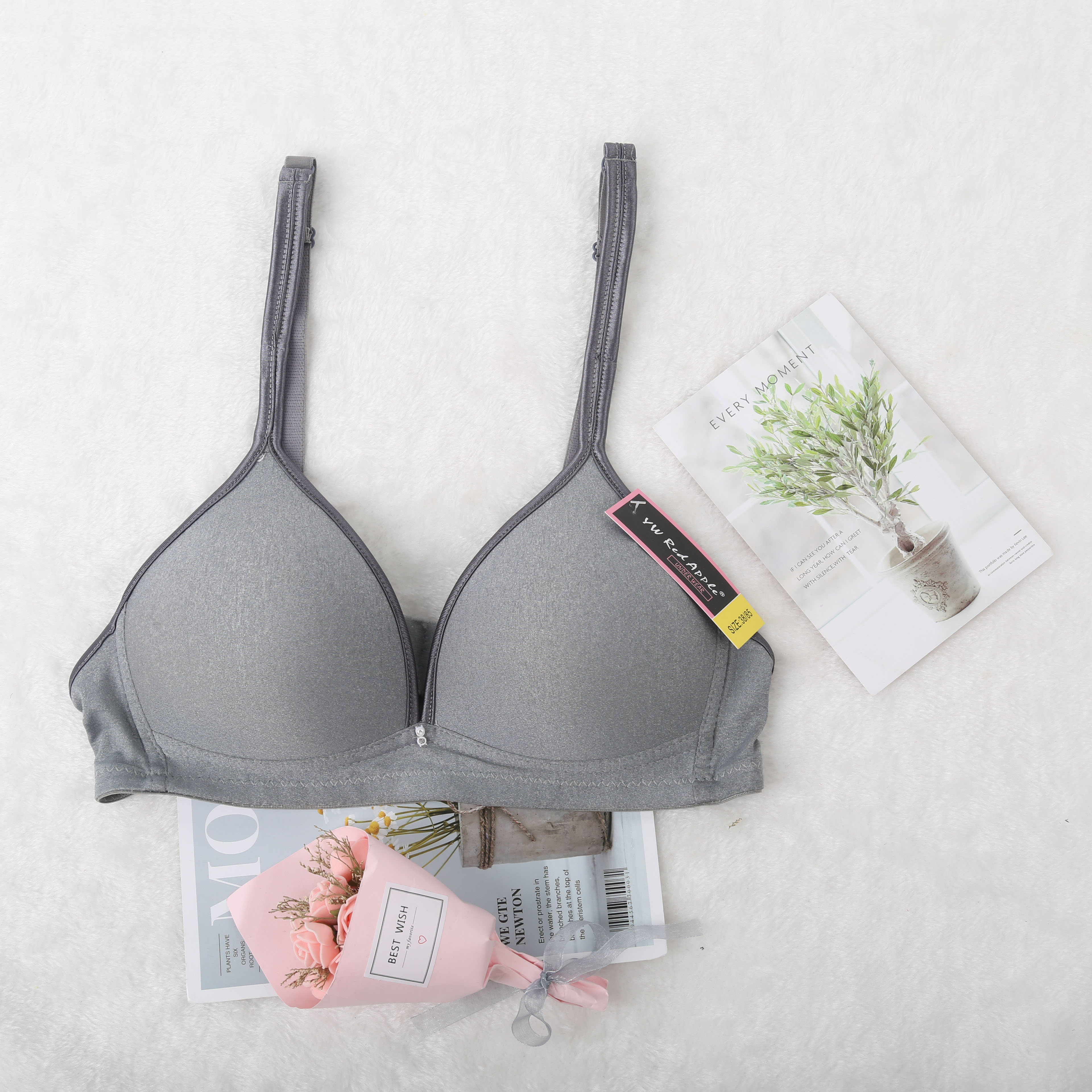 跨境出口欧美南美东南亚中色丁包边拉丝布B杯无钢圈外贸文胸详情7