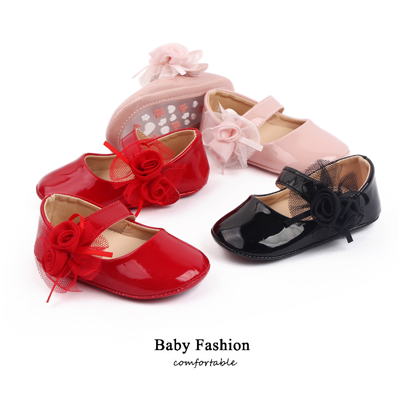 Lovely baby girl flower walking shoes 0-1 year old baby shoes