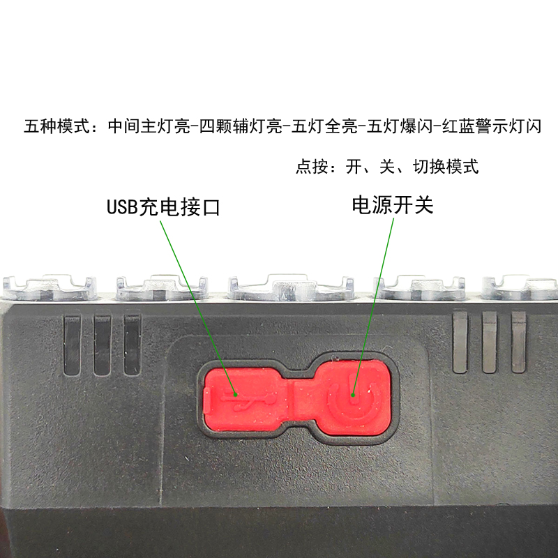 BF-918头灯塑料USB充电头灯骑行头灯户外野营灯矿灯维修头灯露营灯钓鱼灯详情5
