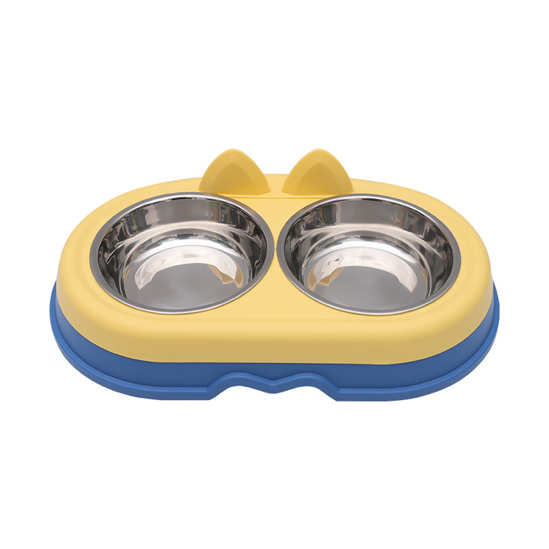 宠物碗/猫粮碗狗粮碗/宠物双碗白底实物图