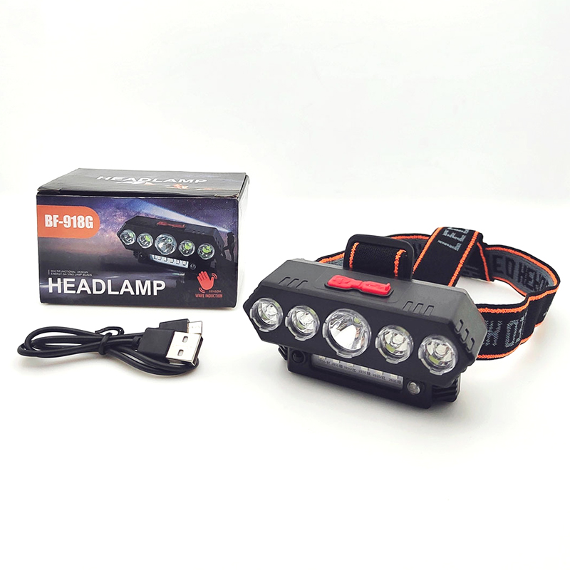 BF-918G sensor de luz de cabeza USB recargable inteligente swing sensor de luz de cabeza de ciclismo luz de camping al aire libre lámpara de mina lámpara de cabeza de mantenimiento luz de camping luz de pesca Application Scenario
