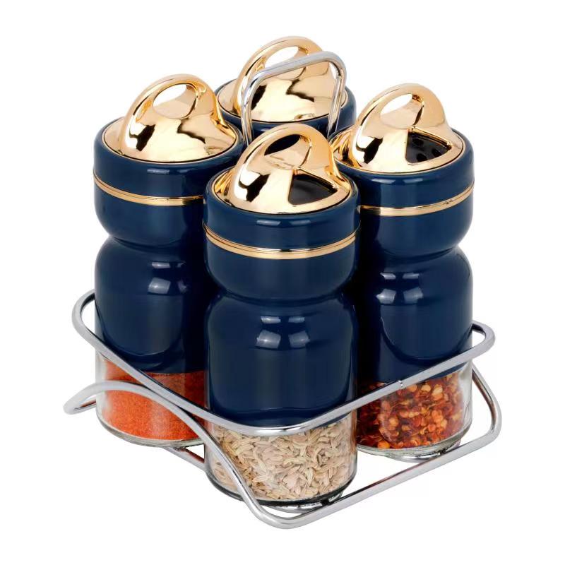 New Four-Piece Set Of Iron Rack For Hourglass Bottle Seasoning Jar Application Scenario