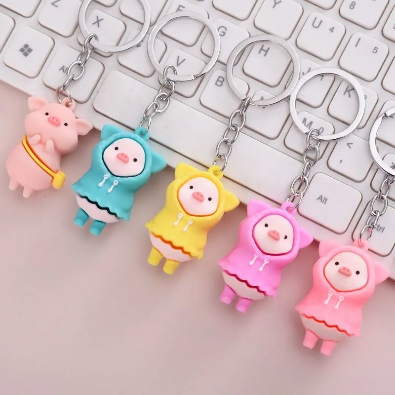 Three-dimensional silicone keychain series mixed 9 colors blue goose jewelry 845782