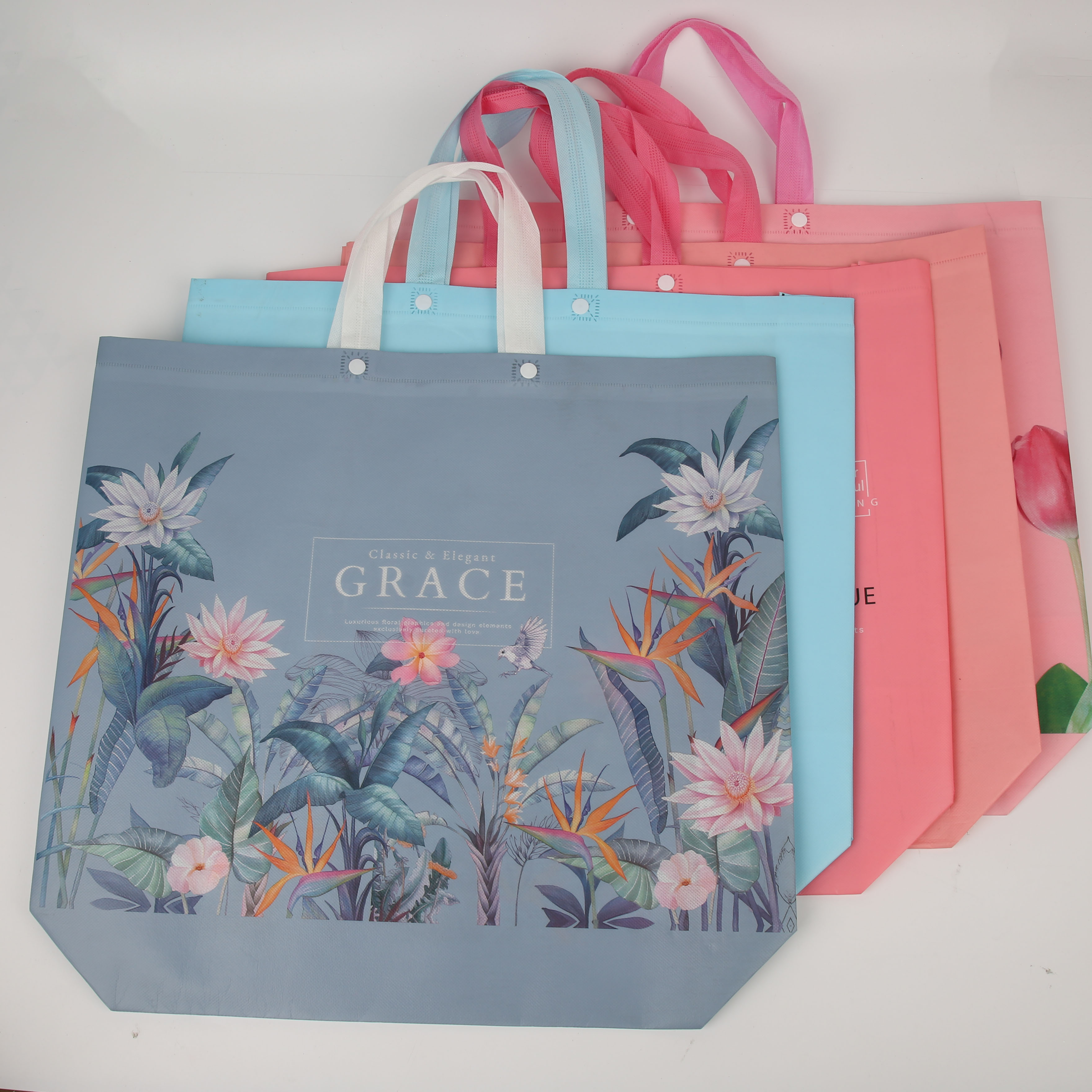 Tote bag plastic bag non-woven a line of shopping bags convenient factory direct sales thumbnail