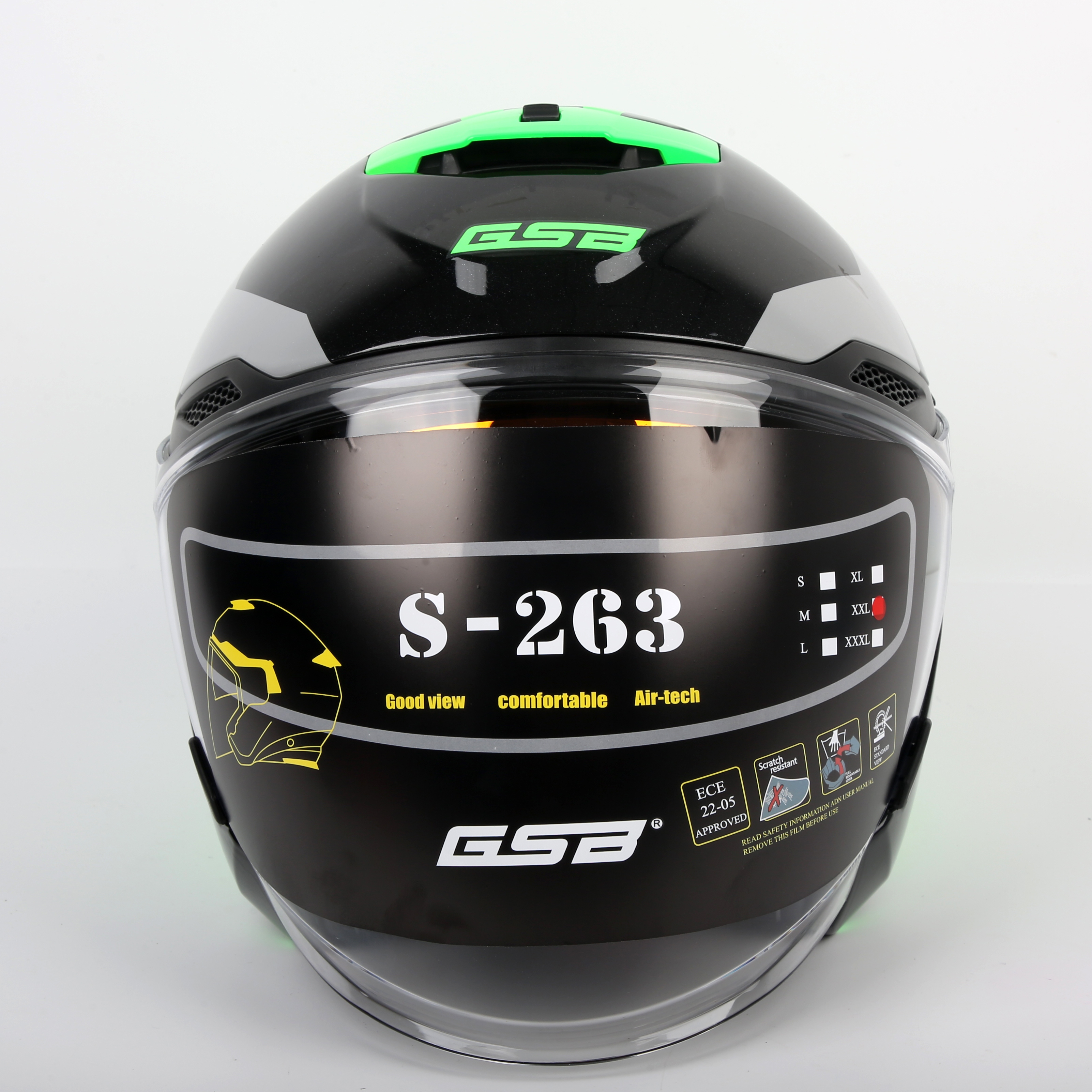 GSB half-helmet Motorcycle helmet Summer locomotive 263 Half-helmet double-lens Summer three-quarters helmet 3/4 helmet