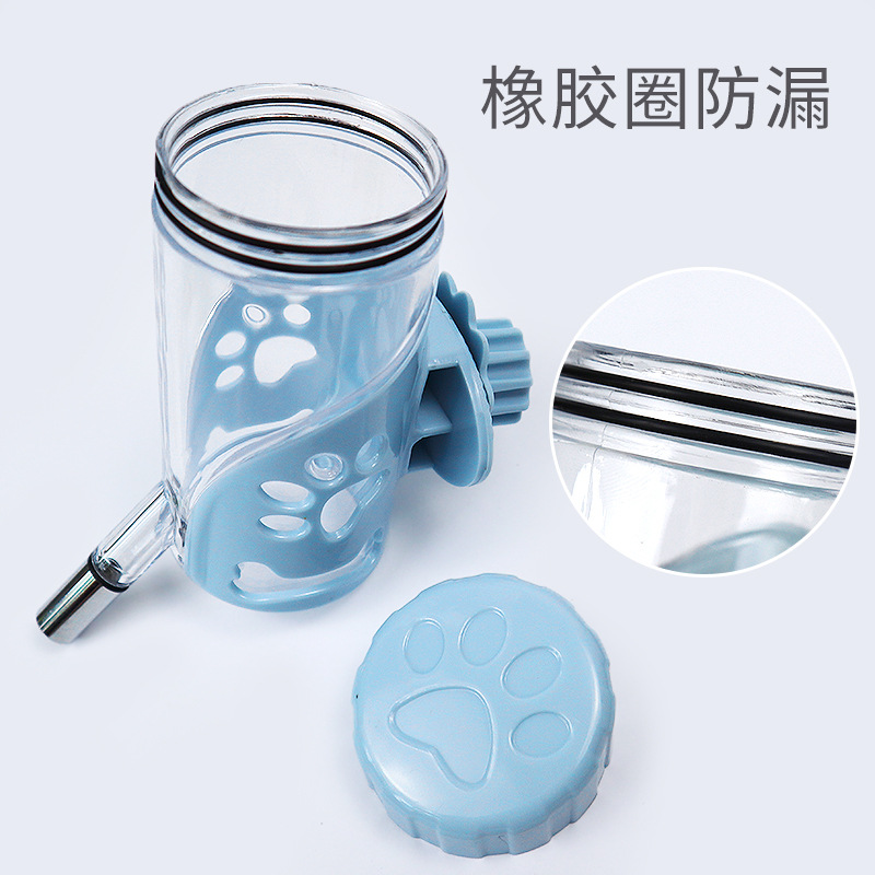 New type of suspended water cup for pets, stainless steel spout, various sizes of water dispensers, small and medium-sized water cups for dogs and cats Specification image