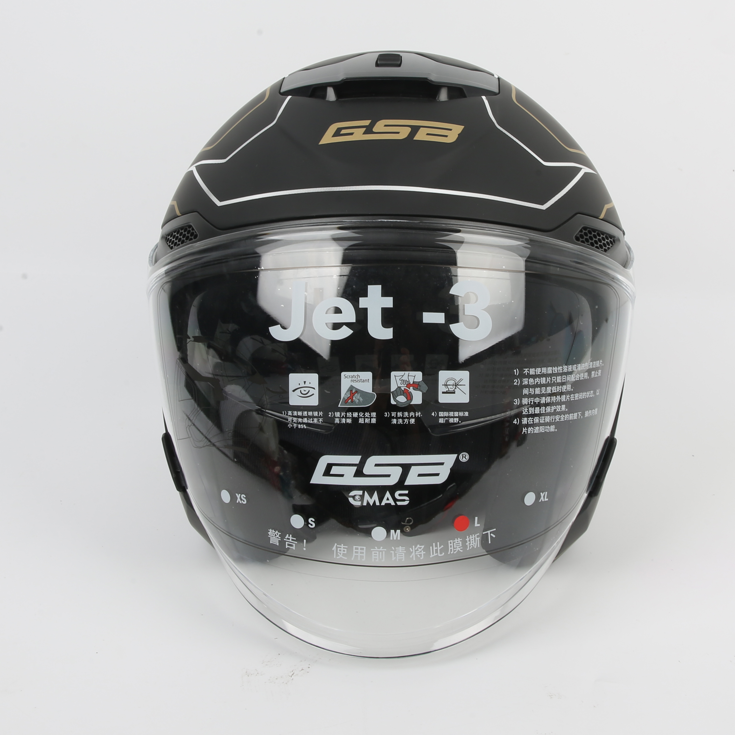 Authentic GSB half-helmet JET3 motorcycle Four seasons universal helmet double lens 3/4 pedal motorcycle men's and women's safety helmets full figure