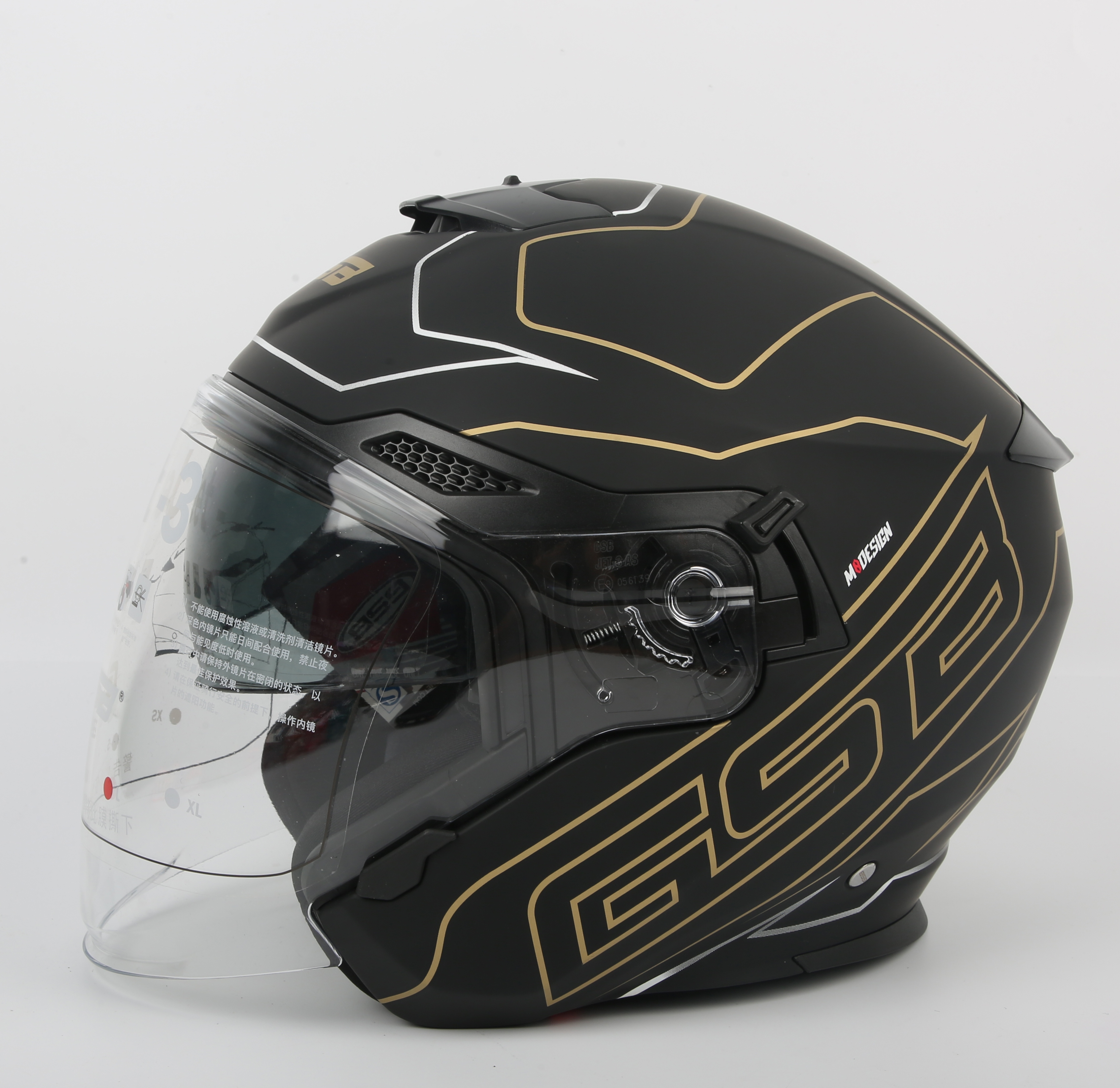 Authentic GSB half-helmet JET3 motorcycle Four seasons universal helmet double lens 3/4 pedal motorcycle men's and women's safety helmets Item Picture