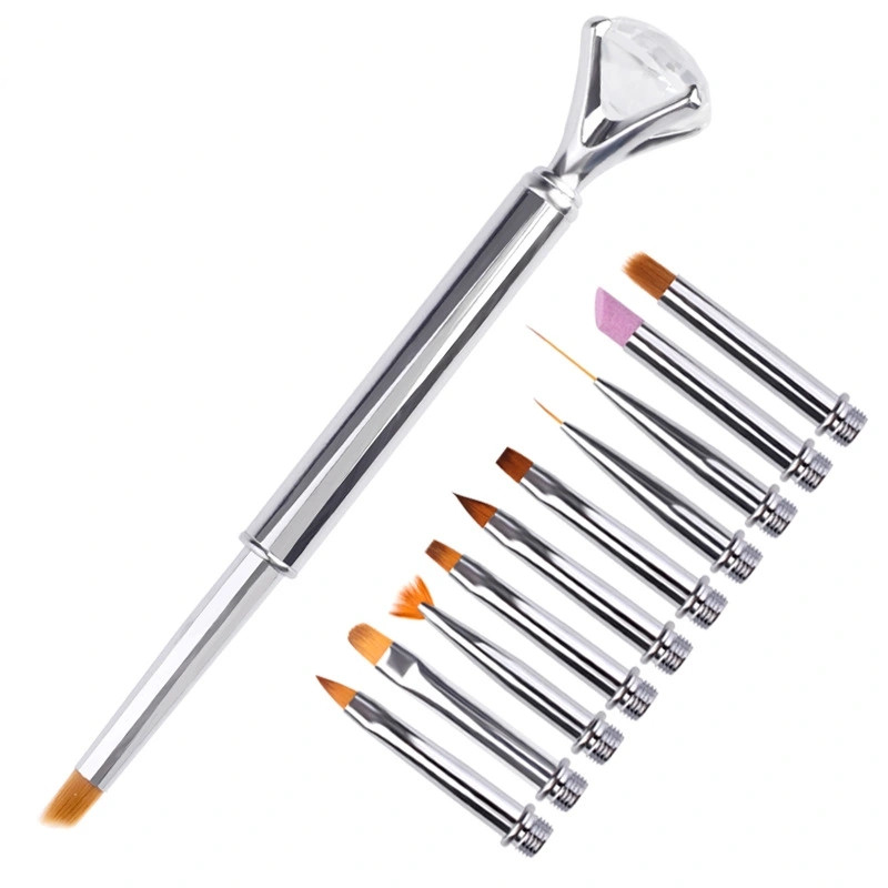 Cross border Nail Paint pen thread quartz halo pen Gold and silver paint pen box set