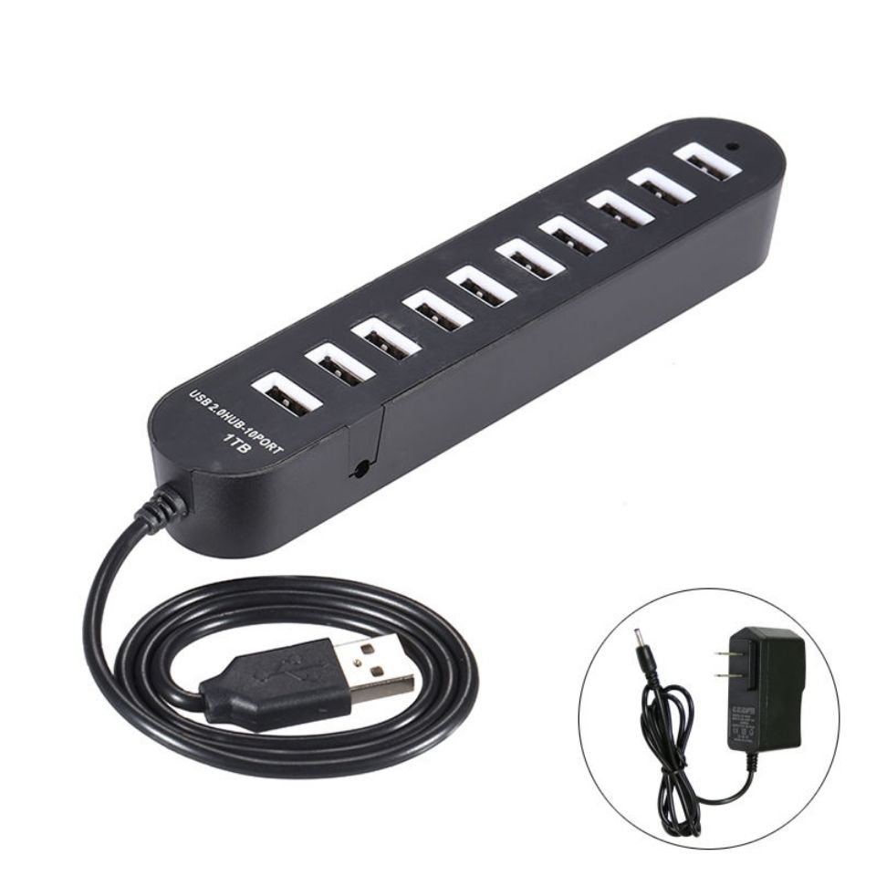 USB2.0 expansion conversion 10-port multi-functional computer external HUB hub splitter output laptop keyboard mouse USB various power sources Application Scenario