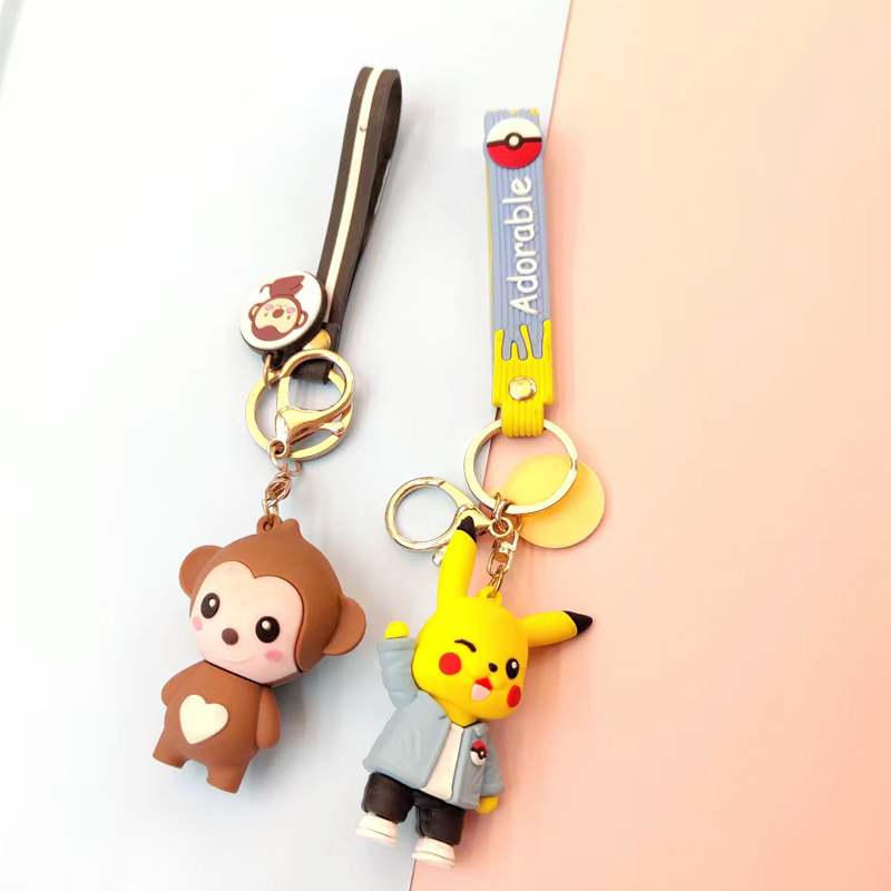 New Animation Three-Dimensional Cartoon Key Chain 3D Cartoon Soft Glue Pendant Stall Gift Wholesale Item Picture