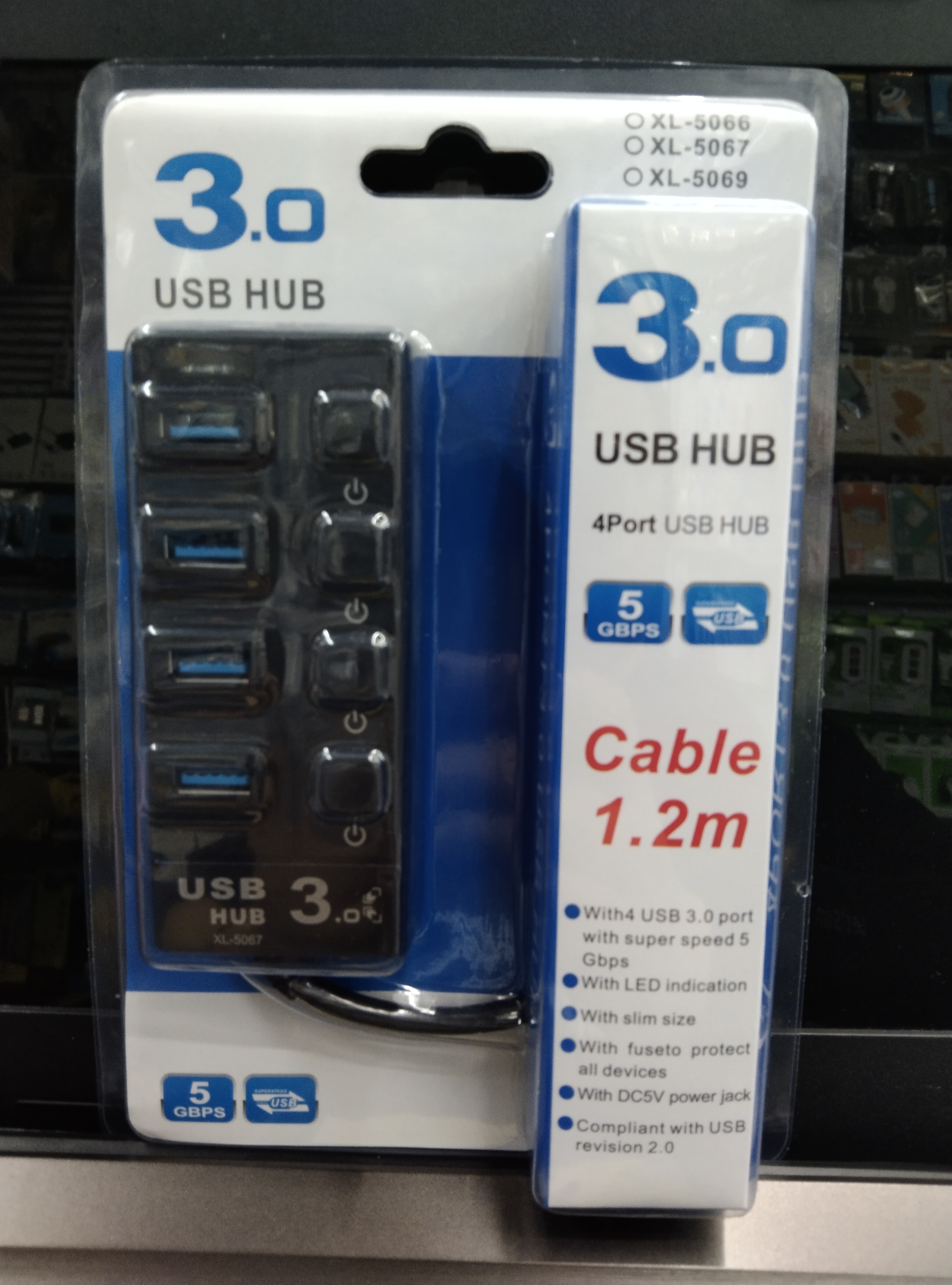 1.2-meter USB3.0 expansion converter, 4-port multi-functional computer external HUB, HUB splitter, high-speed transmission, notebook keyboard, USB flash drive, mouse, USB, various power supplies, XL-5048 pic 1