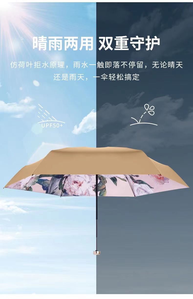义乌好货同舟迷你小花苞太阳伞五折金胶黑胶挡紫外线迷你便携式包包口袋伞详情13