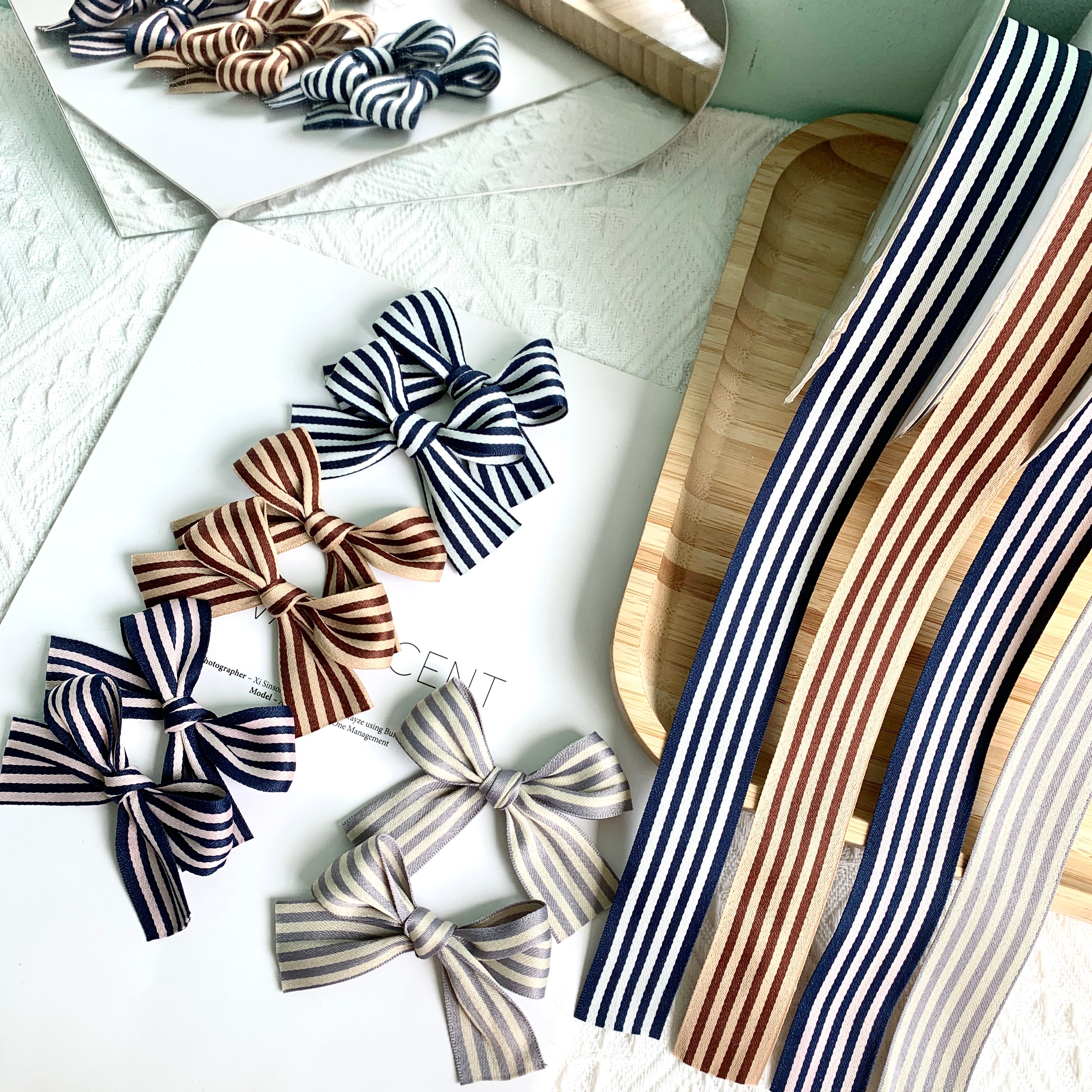 Jianjian Korean woven tape polyester intercolor striped DIY creative accessories for flower gift box packaging accessories pic 4