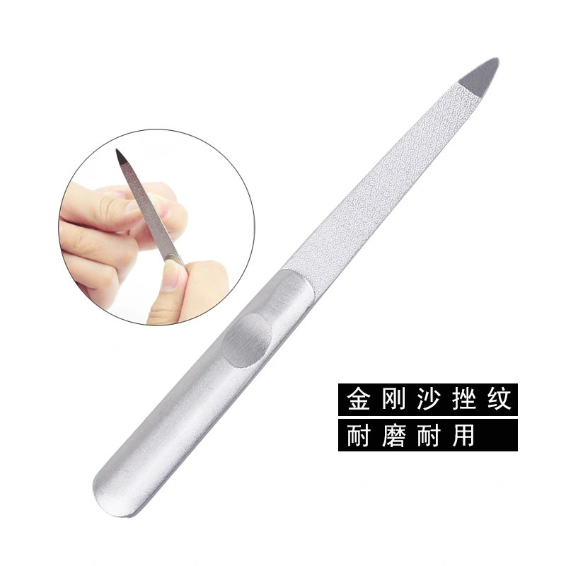 Nail tools stainless steel metal file manicure edge keratin push emery rub