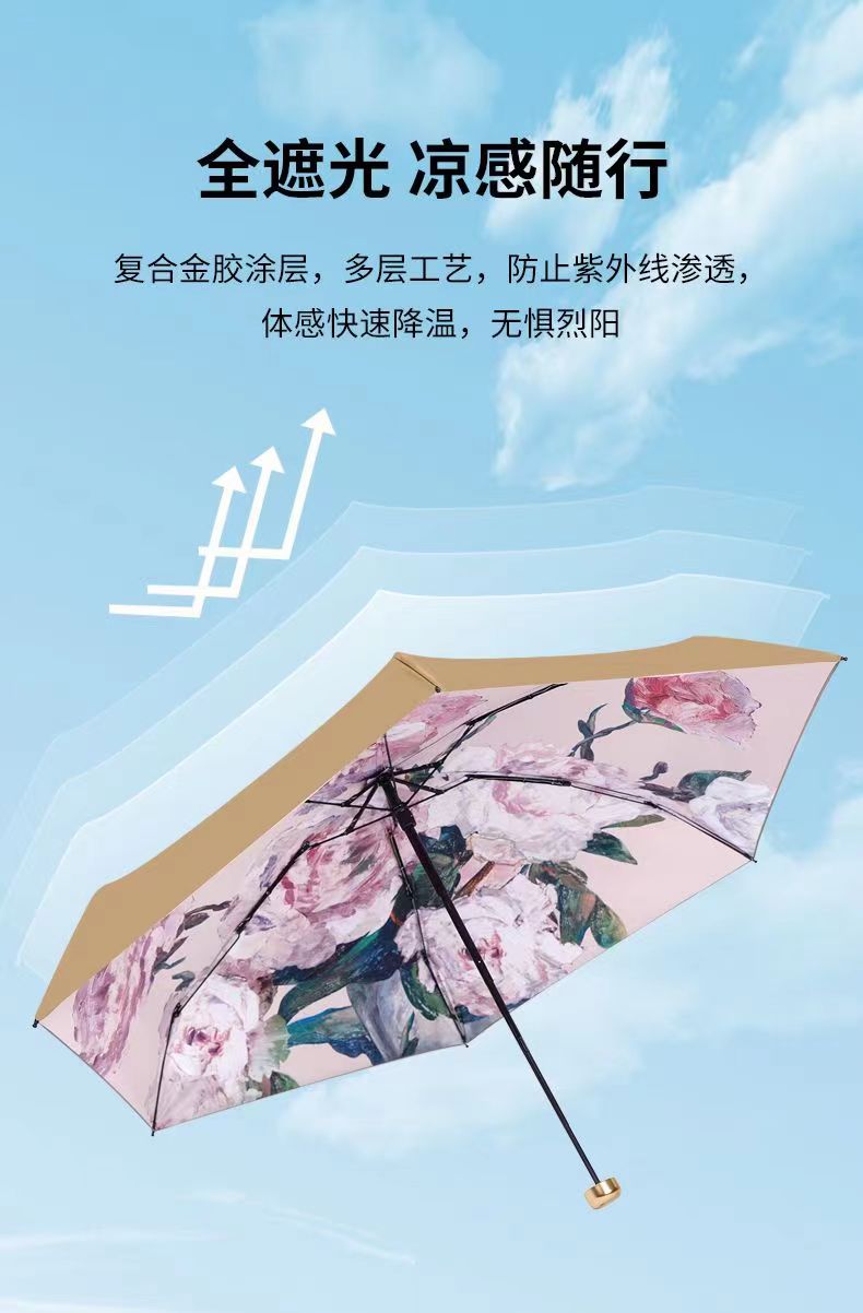 义乌好货同舟迷你小花苞太阳伞五折金胶黑胶挡紫外线迷你便携式包包口袋伞详情2