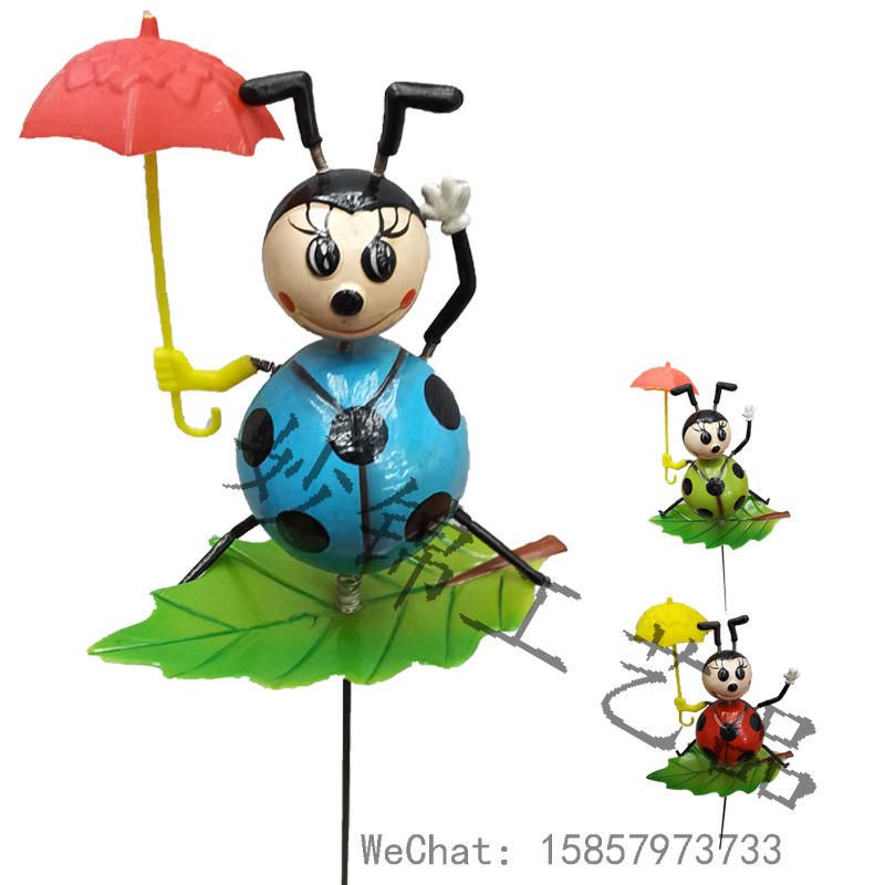 Garden country cute cartoon style with umbrella leaf beetle Flower placement Garden decoration Garden decoration Garden decoration Decorative crafts