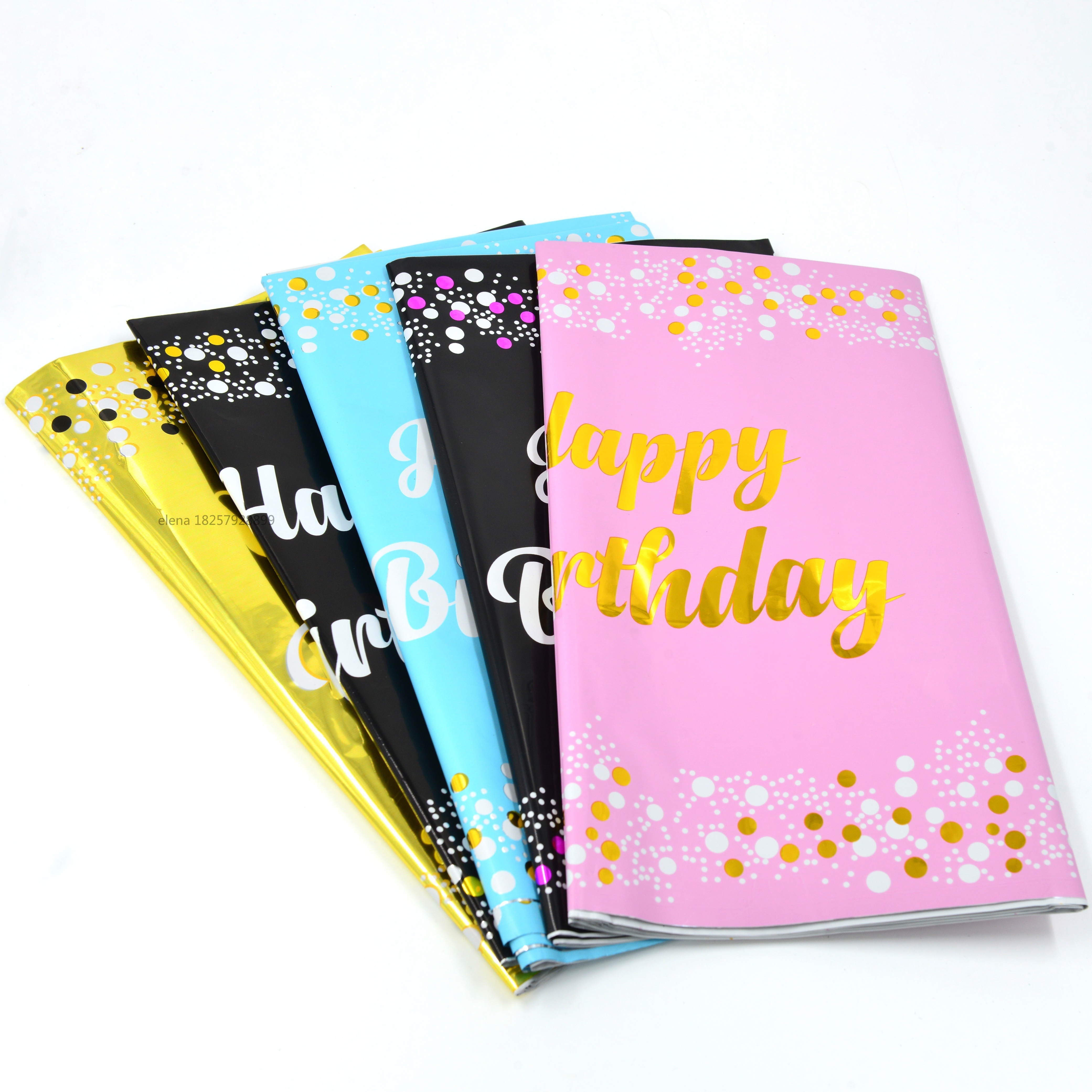 MINGYUE 137x183cm Picnic Cloth Happy Birthday Festive Bright Aluminum Film Tablecloth thumbnail