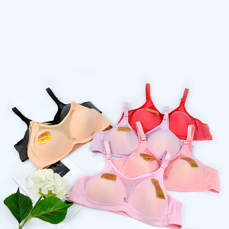 MEI YU Drop Shipping Big Boobs Pure Color Deep V Sexy Lace Gathered Underwire