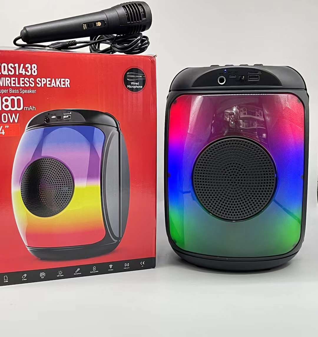 ZQS Single 4-inch color lamp series portable speaker Bluetooth wireless audio radio wired microphone ZQS1438