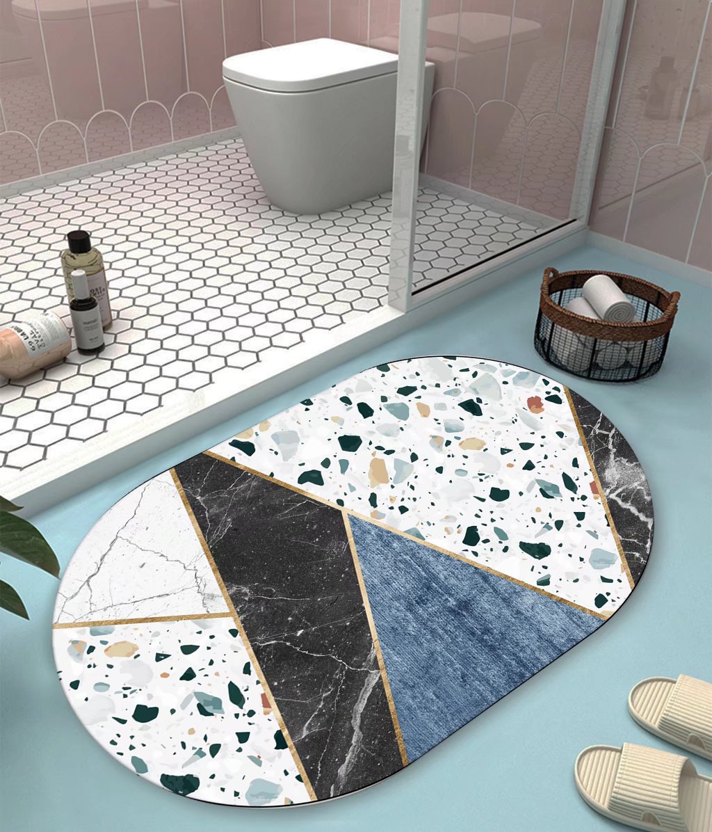 Qiansi diatom mud cushion absorbent mat toilet door mat non-slip bathroom foot mat bathroom quick dry mat carpet thumbnail