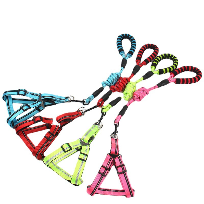 New pet leash, chest and back strap, reflective dog chest and back, large, medium and small dog leash, dog walking leash, nylon pet leash