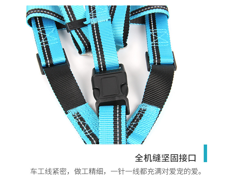 New pet leash, chest and back strap, reflective dog chest and back, large, medium and small dog leash, dog walking leash, nylon pet leash pic 7