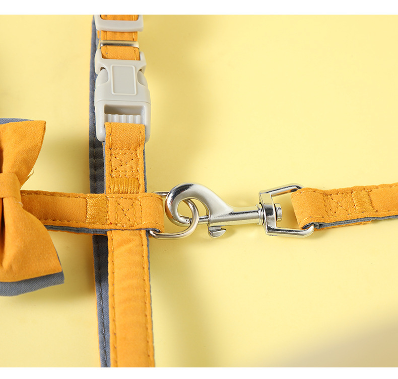 New pet I-shaped bow chest and back strap, explosion-proof punch leash, dog walking and cat leash, double vest, dog chest and back pic 13
