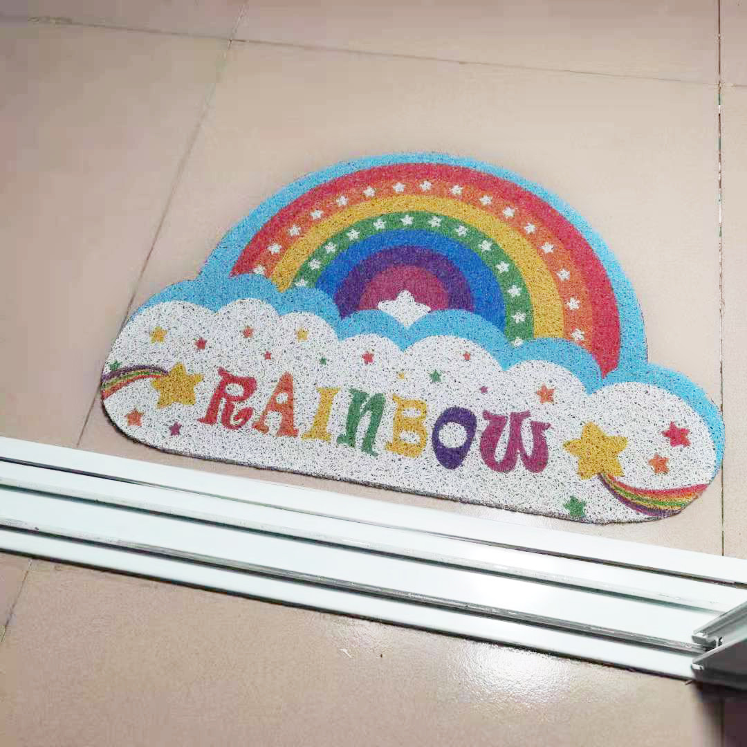 千思半圆仿羊绒彩虹地垫入户门防滑垫儿童卧室脚垫浴室门口吸水垫详情17