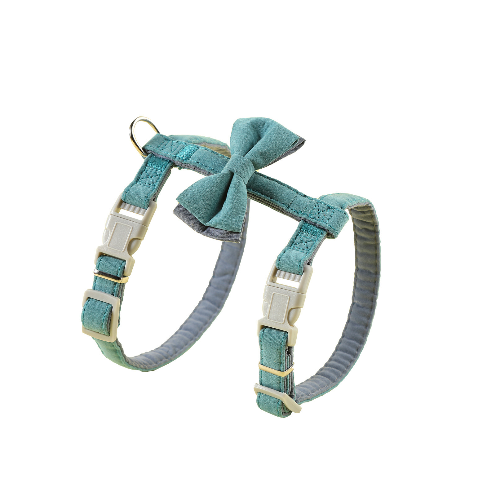 New pet I-shaped bow chest and back strap, explosion-proof punch leash, dog walking and cat leash, double vest, dog chest and back Item Picture