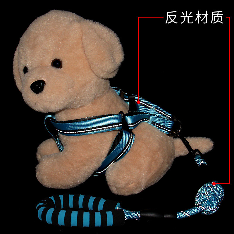 New pet leash, chest and back strap, reflective dog chest and back, large, medium and small dog leash, dog walking leash, nylon pet leash details Picture