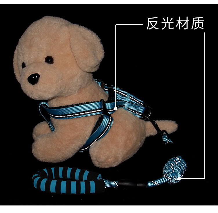 New pet leash, chest and back strap, reflective dog chest and back, large, medium and small dog leash, dog walking leash, nylon pet leash pic 3