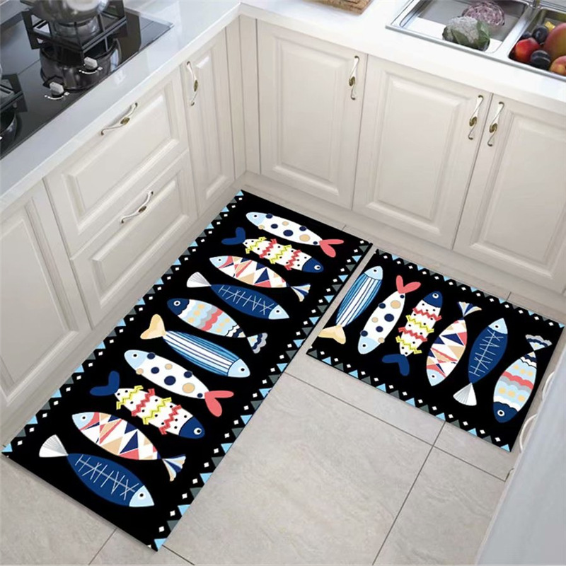 Manufacturers wholesale strip carpet kitchen mat live mat printed cute absorbent oil proof cartoon kitchen carpet thumbnail