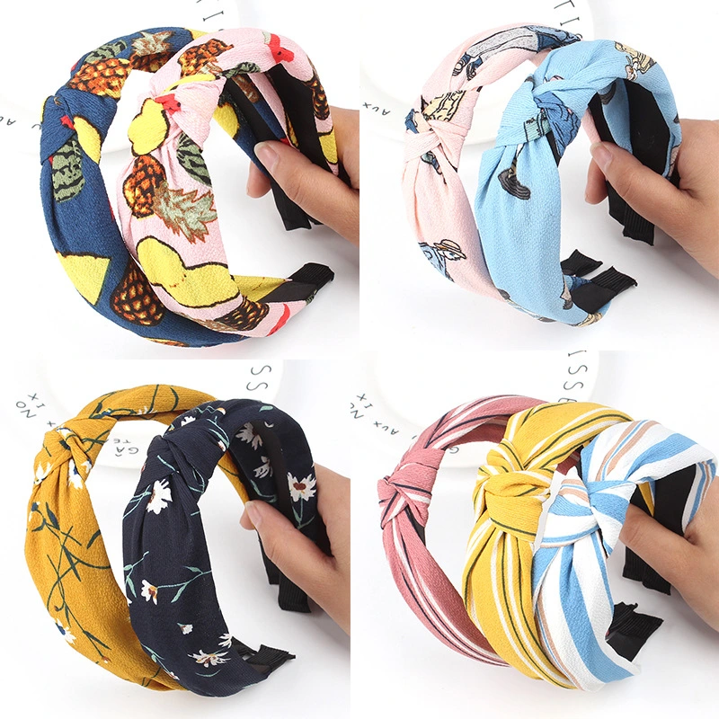 Mizi hairband women's face wash out headdress fabric striped cross small fresh headband headdress thumbnail